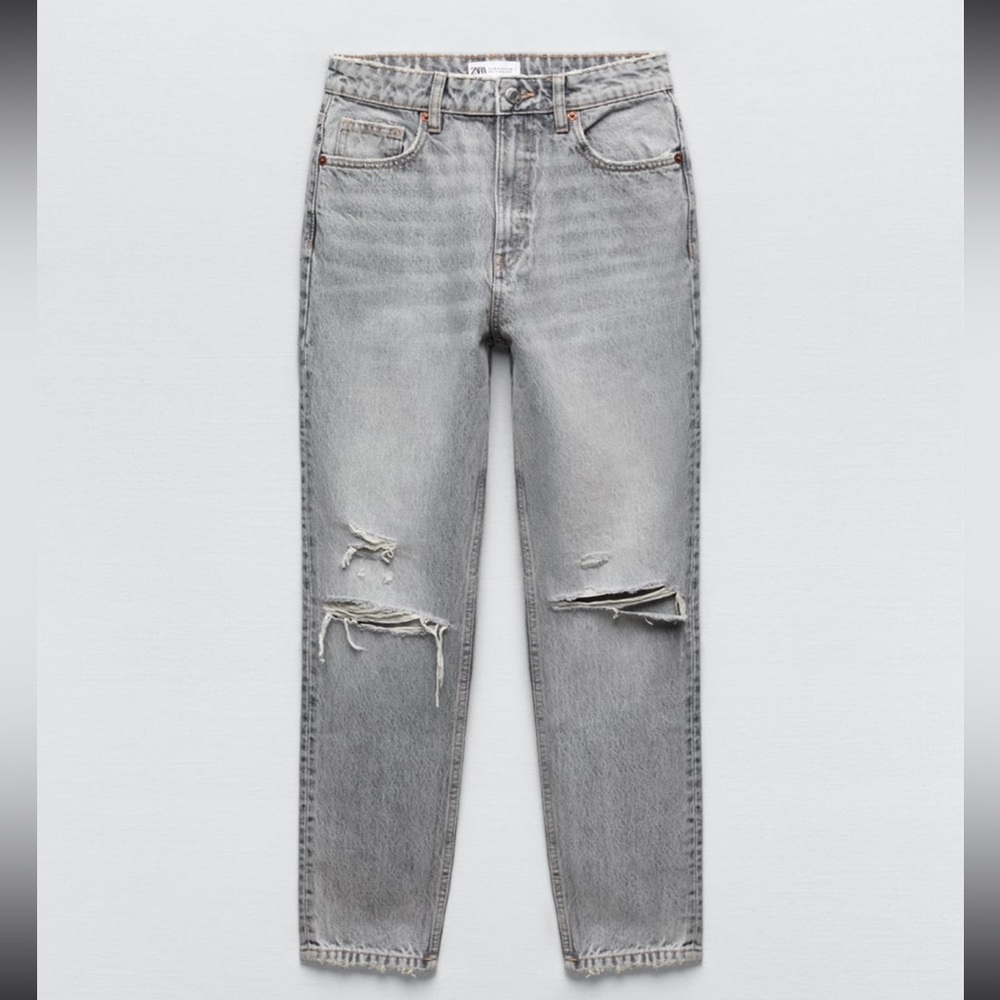 Zara TRF Mom Jeans Gray